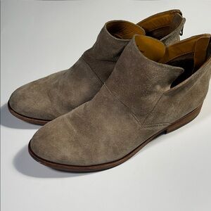 Suede Ankle Boots - Tan